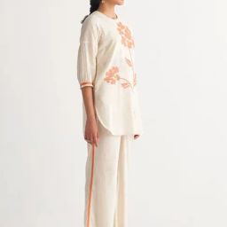 Shivani Bhargava Off White Song Of Summer Florence Cross-Stitch Pants-image-78