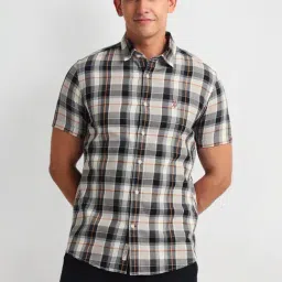 U.S. Polo Assn. Black Cotton Slim Fit Checks Shirt-picture-27