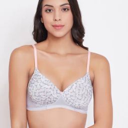 Clovia Grey Non Wired Padded T-Shirt Bra-image-34