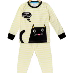 Lazy Shark Kids Yellow Printed T-Shirt with Pants-image-74