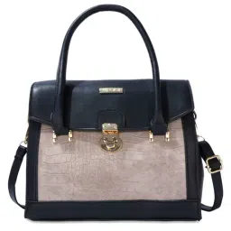 Luvoksi Black & Beige Animal Effect Large Satchel H&bag-picture-28