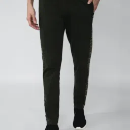 Van Heusen Olive Green Slim Fit Cano Track Pants-image-16