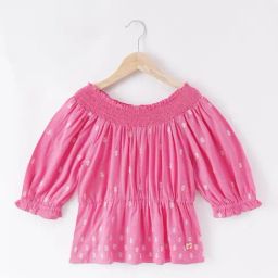 Ed-a-Mamma Kids Pink Cotton Embroidered Full Sleeves Top-picture-23