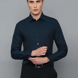 Louis Philippe Blue Cotton Regular Fit Printed Shirt-picture-24