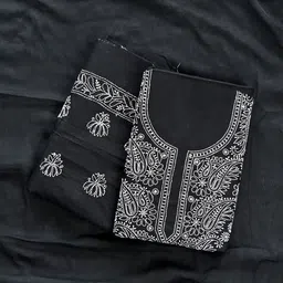 Seva Chikan Ethnic Motifs Embroidered Lucknowi Chikankari Unstitched Dress Material-image-40