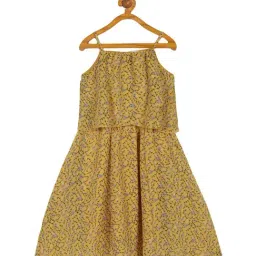 Plum Tree Kids Yellow Floral Print Dress-image-75