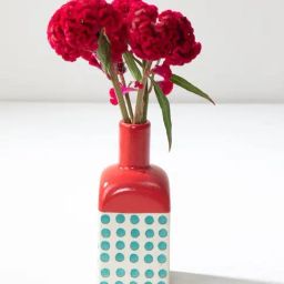Raindots Red Ceramic Vase-47