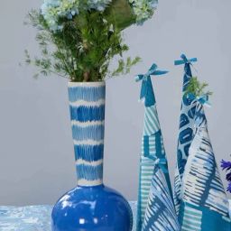 Wobble Bobble Blue Ceramic Vase-48
