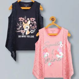 Plum Tree Coral Cotton Regular Fit T-Shirts & Shrug - Pack of 2-image-74