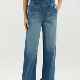 United Colors of Benetton Women Wide Leg High-Rise Light Fade Jeans-picture-28