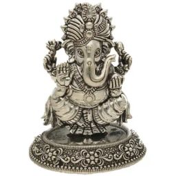 Sri Jagdamba Pearls 0.8 Silver Lord Ganesh Divine Idol - 46 gm-image-19