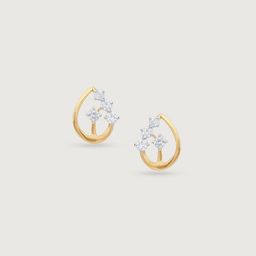 Mia by Tanishq 14KT Yellow Gold and Diamond Gleaming Teardrop Earrings-59