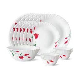 Borosil Diana White Opalware Dinner Set - 19 Pieces-37