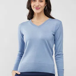 FableStreet Women V-NeckButtoned Sleeve Pullover-image-84