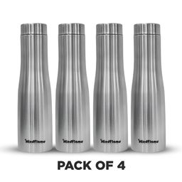 Hindflame Silver-Toned Set of 4 Stainless Steel Solid Single Wall Vacuum Water Bottle-image-9