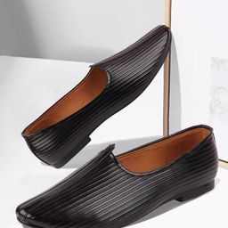 FAUSTO Men Striped Lightweight Mojaris-36