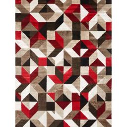 Obsessions Red & Brown Geometric Carpet - Large image 2