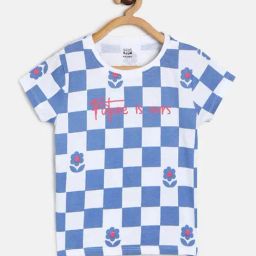 MINIKLUB Kids White & Blue Checks Top-image-50