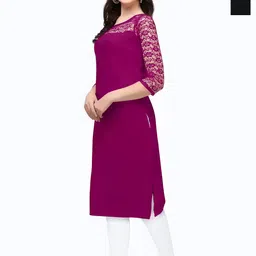 ZELZIS Selection Of 2 Floral Yoke Design Round Neck Straight Kurta-41