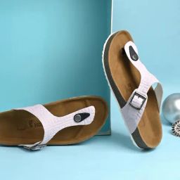 Hoversole Women's Tampa Purple Cork T-Strap Sandals-image-82