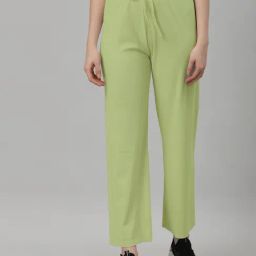 NEUDIS Green Cotton Blend Regular Fit Mid Rise Trackpants-image-90