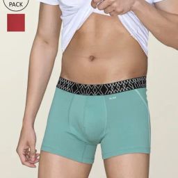 XYXX Atlas Blue & Rio Red Cotton Regular Fit Trunks - Pack Of 2-picture-12
