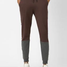 Peter England Brown Cotton Regular Fit Printed Joggers-image-24