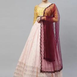 SHUBHKALA Pink Embellished Lehenga and Choli Set With Dupatta-picture-29