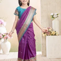 BAESD Woven Design Zari Pure Silk Block Print Saree-picture-13