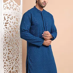 Anouk Men Floral Embroidered Sequinned Kurta-picture-14
