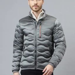 Woodland Grey Regular Fit Quilted Jacket-picture-19