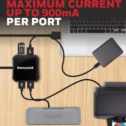 Honeywell HC000010/LAP/NPH/4U/3.0 Momentum 4 Port Non Powered 3.0 Hub- Glossy Black USB image 2