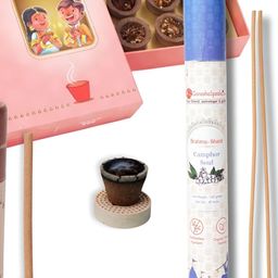 GaneshaSpeaks 55-Pcs Brown Rose Dhoop Cup & Sandalwood Dhoop, Incense Stick-image-33