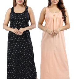 Inner Beats Pack Of 2 Cotton Blend Nightdress-picture-29