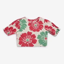 Utsa Kids by Westside Off-White Floral Printed Cotton-Blend Top-image-12