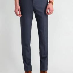 Arrow Medium Blue Slim Fit Trousers-image-94