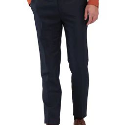 Raymond Blue Slim Fit Striped Trousers-image-72