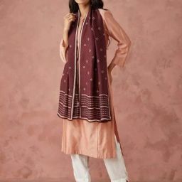 Fabindia Maroon Printed Stole-image-68