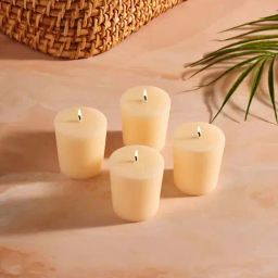 Living Scapes by Pantaloons Ivory Wood Sage & Sea Salt Scented Candles - Set of 4-image-8