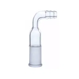 ABGIL Adapter Socket to Rubber Tubing Right Angle Connection Plain Borosilicate Glass and B34 Socket, ADP-40-06-6
