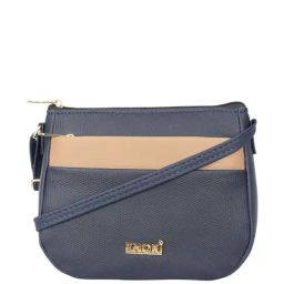 Enoki by Baggit Navy Textured Medium Sling Handbag-image-7