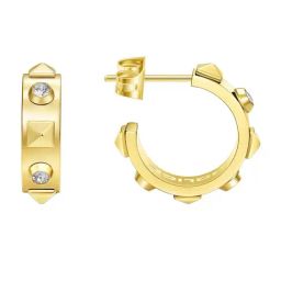 Police Fizzy Golden Hoop Earrings for Women-19