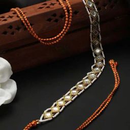Aatmana Gold-Plated White Kundan Studded & Pearl Beaded Rajputi Matha Patti for Women-10