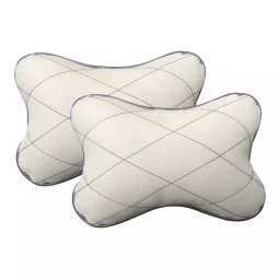 Auto Pearl Beige & Grey Velvet Car CushionBC3BG-11