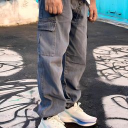 styzon Men Loose Jogger Mid-Rise Clean Look Heavy Fade Non Stretchable Jeans-image-77