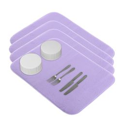 Kuber Industries 4-Pcs Purple Non Slip Dish Drying Mats-image-82