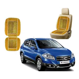 Auto Pearl Polyester, Cotton Front Vehicle Seating Pad Beige for Maruti Suzuki S Cross-picture-30