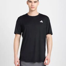 adidas CLUB Black Regular Fit 3 Striped Sports T-Shirt-image-14