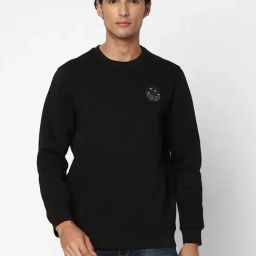 Spykar Black Slim Fit Sweatshirt-0