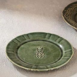 Fabindia Green Ahilya Ceramic Quarter Plate-image-74